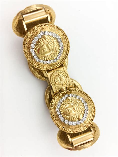 Versace Medusa Gold Plated and Rhinestone Hair Clip.